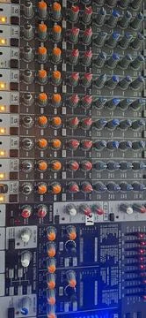 Close-up of audio mixer controls Stock Photos