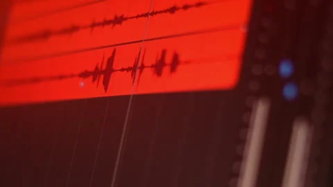 Close up audio mixing. Audio track detail. Stock Footage 137765595