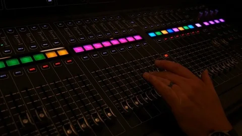 Close up of an audio mixing panel Stock Footage 73174973