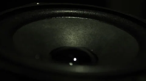 Close-up of audio speaker while working Stock-Footage 48747386