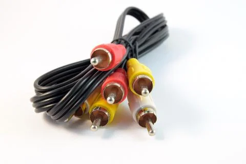 Close-up Audio Video Cable in White Background Stock Photos