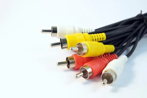 Close-up Audio Video Cable in White Background Stock Photos
