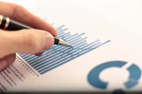 Close-up of the audit of the financial data. Stock Photos
