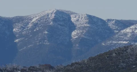 Close up Of Australian Mountain With Snow, 8K Video stock 332835990