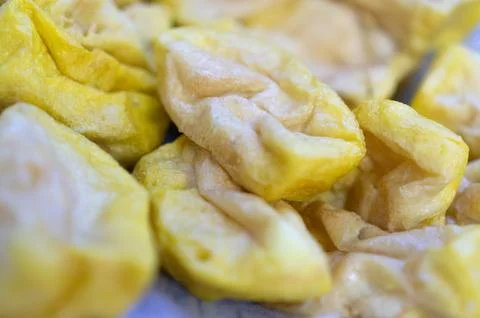 Close up of authentic and delicious yellow tofu Foto stock
