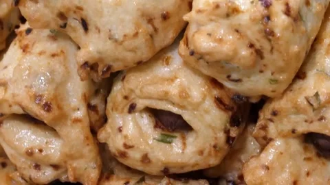 Close-up of Authentic Korean Fish Cakes (Eomuk) - Traditional Street Food Video stock 337374669