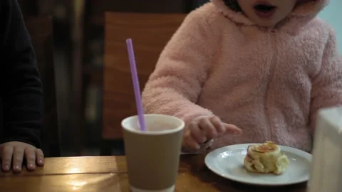 Close-up of authentic one minor preschool caucasian child boy or girl kid in a Stock Footage 148689545