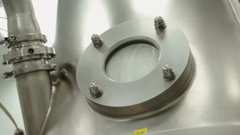 The close-up of automated machinery during the working process of medicine Stock Footage 199685203