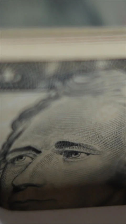 Close-Up Of Automatic Cash Counting Machine For 20 Dollar Bills. Machine Countin Stock-Footage 276495512