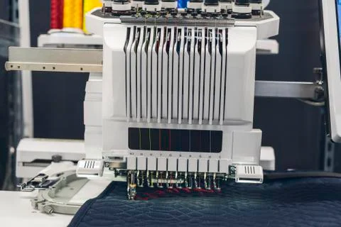Close up of an automatic stitching machine Stock Photos