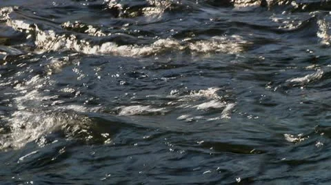 Close babbling brook, flowing stream water Stock Footage 8984243