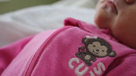 Close-up of baby breathing Stock Footage 54283018
