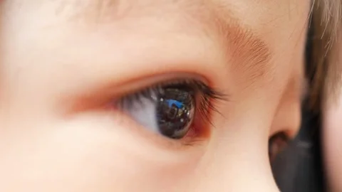 Close up baby eye looking Stock Footage 89776410