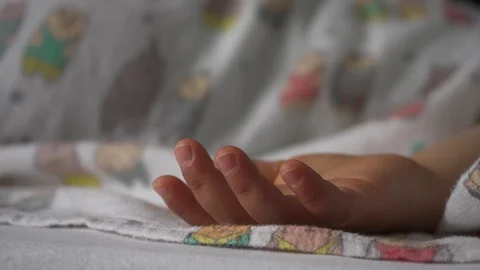 Close-up of a baby hand, while sleeping. Stock Footage 109108664
