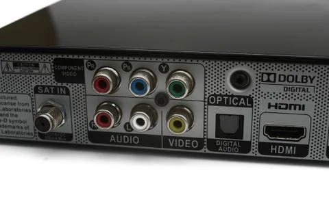 Close up back of dvd player Stock Photos