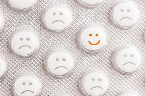 Close up of back of foil packet white pills Stock Photos