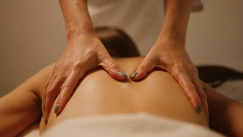 Close up of back massage session Stock Footage 126350171