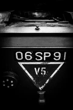 A Close Up Of The Back Of A Tank Stock Photos