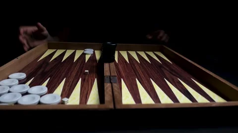 Close-up of Backgammon Board, Player Winning by Mars Against Opponent Stock Footage 330434862