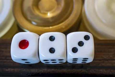 Close up backgammon game and dice Stock Photos