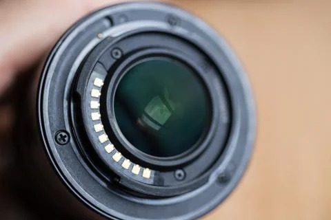 Close up background of digital camera lens. Professional photography Stock Photos