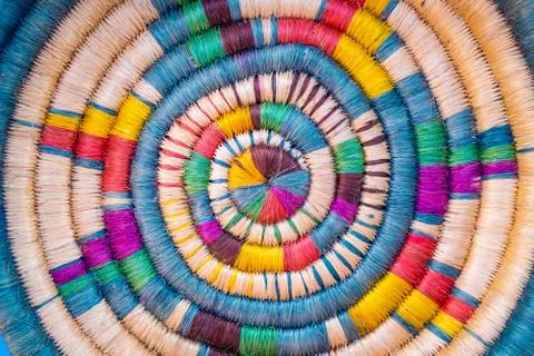 Close-up background, multi-colored yarn Stock Photos