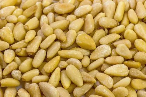 Close-up background of pine nuts Stock Photos