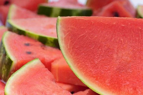 Close-up background of red watermelon sliced Stock Photos