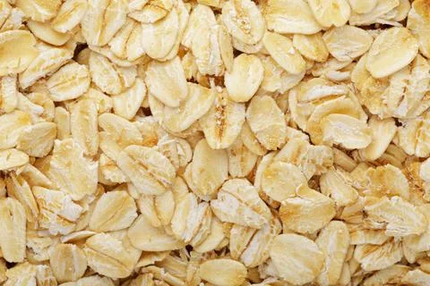 Close up of a background of Whole Grain Rolled Oats Stock Photos