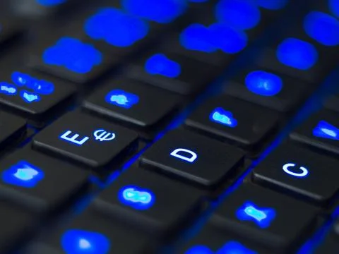 Close-up of backlit keyboard Stock Photos