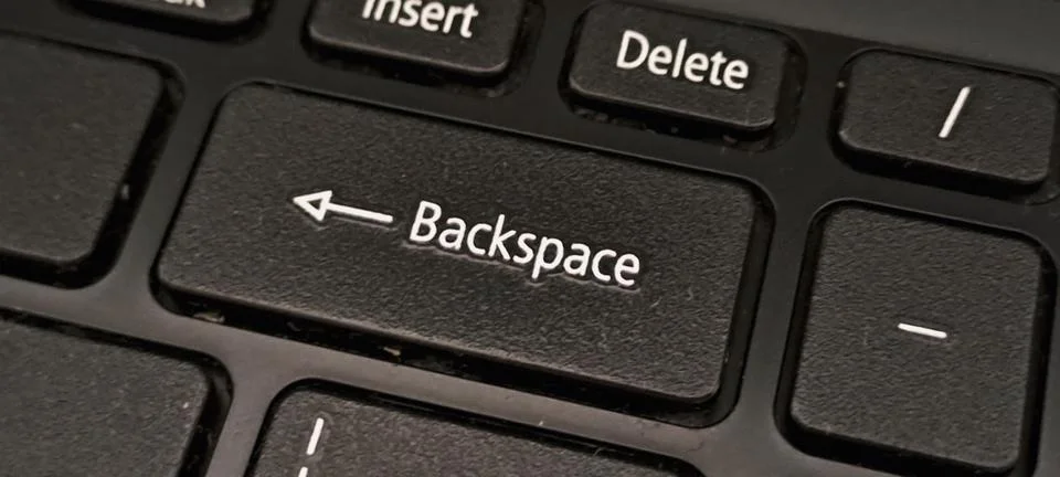 Close up of the backspace key on a keyboard Foto stock