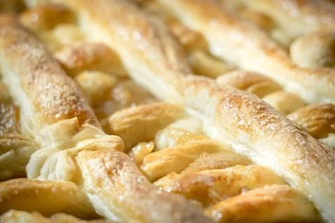Close-up of baked pie with apple jam Stock Photos