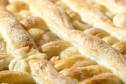 Close-up of baked pie with apple jam Stock Photos