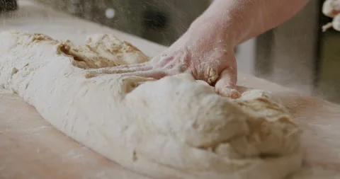 Close-up of baker making sourdough bread 4K. Stock Footage 221562254