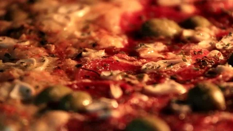 Close up on baking pizza Stock Footage 96930423