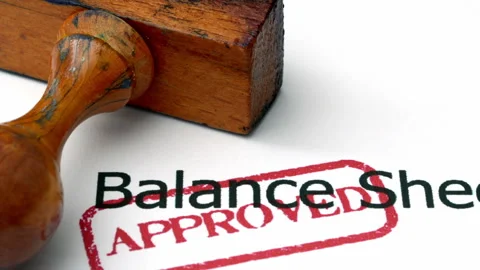 Close up of balance sheet approved Stock Footage 345368295