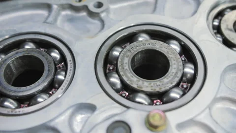 Close-up of ball bearings inside car transmission housing Stock Footage 310781014