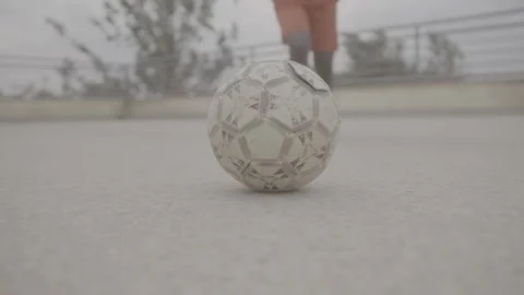 Close-up of ball being kicked Video stock 244653316