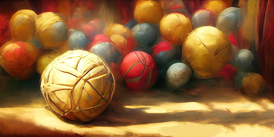 Close up Ball of the colour threads with blurred background retro illustration. Stock Illustration