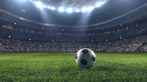 close up ball football in stadium sport ... | Stock Video | Pond5