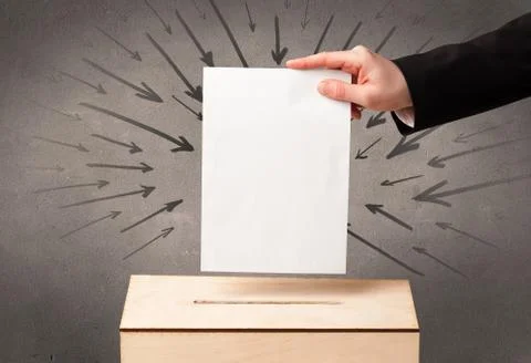 Close up of a ballot box and casting vote Stock Photos