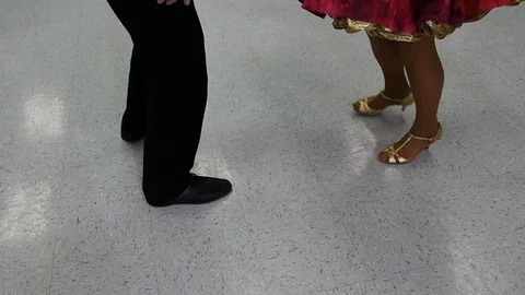 Close up ballroom dance step detail Stock Footage