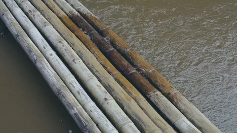 Close-up bamboo bridge Video stock 82395238