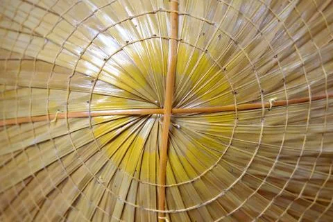 Close-up Bamboo Hat Background. Stock Photos