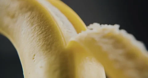 Close-up of banana peel in slow motion in 4K Video stock 101249437