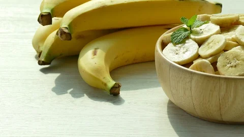 Close up banana slice Stock Footage 90602726