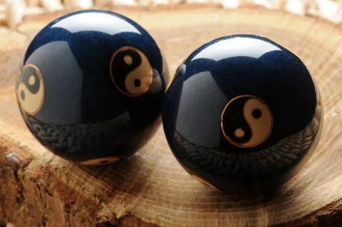 Close up on baoding balls on the trunk Stock Photos