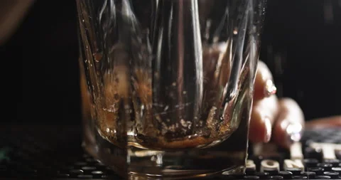 Close up bar tender mixing drinks at night club Stock Footage 137822934