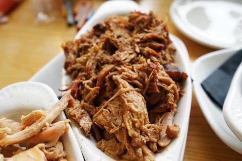 Close up barbecue pulled pork	 Stock-Fotos