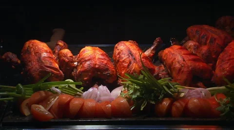 Close up of Barbecued Chicken Stock Footage 53242890